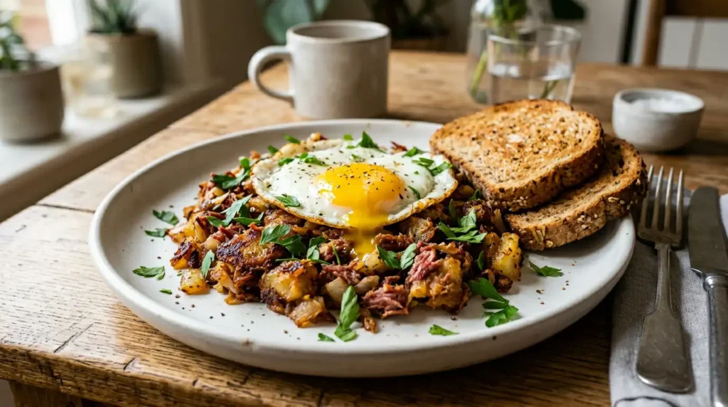 Corned Beef Hash served style