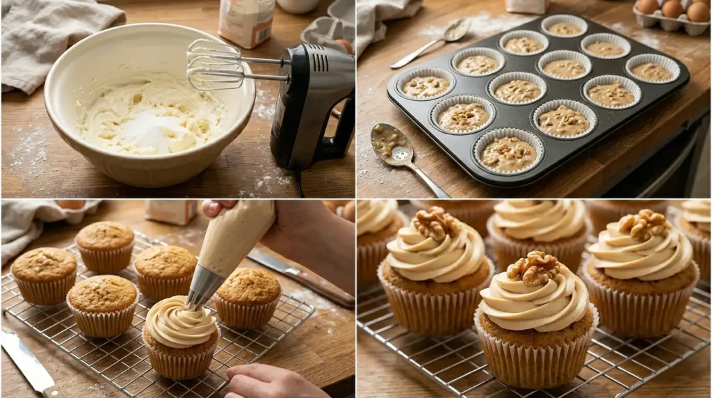 How to Make Mary Berry Coffee And Walnut Cupcakes