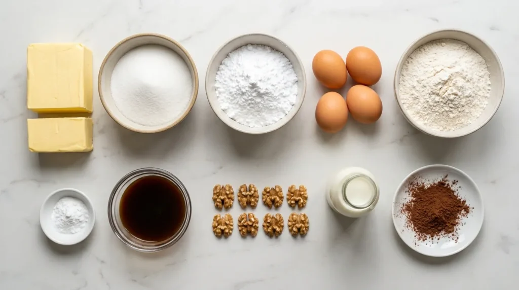 Ingredients for mary berry coffee cake